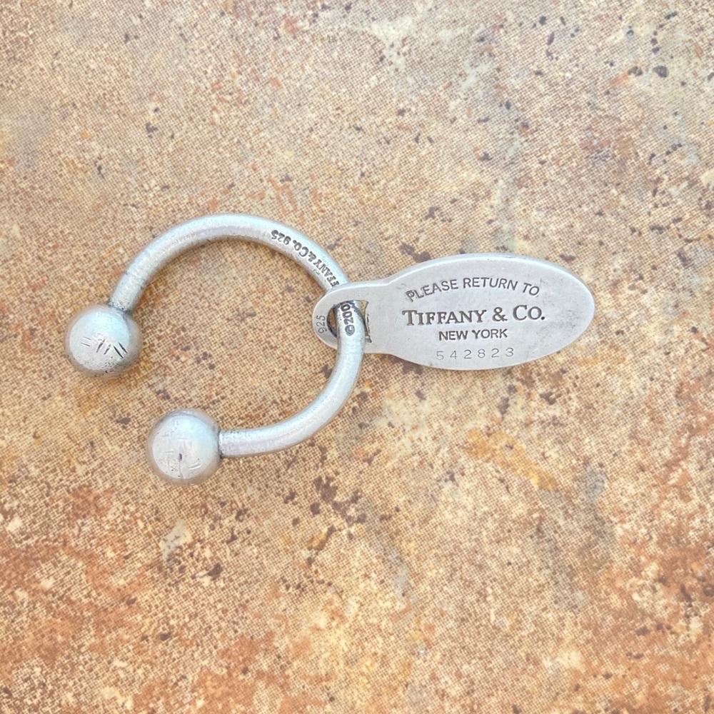 Tiffany & Co. 2001 Sterling Oval Tag on Key Ring